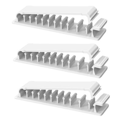 Housoutil Desk Cable Holder Clips Adhesive Cord Organizers for Cable Management 3pcs