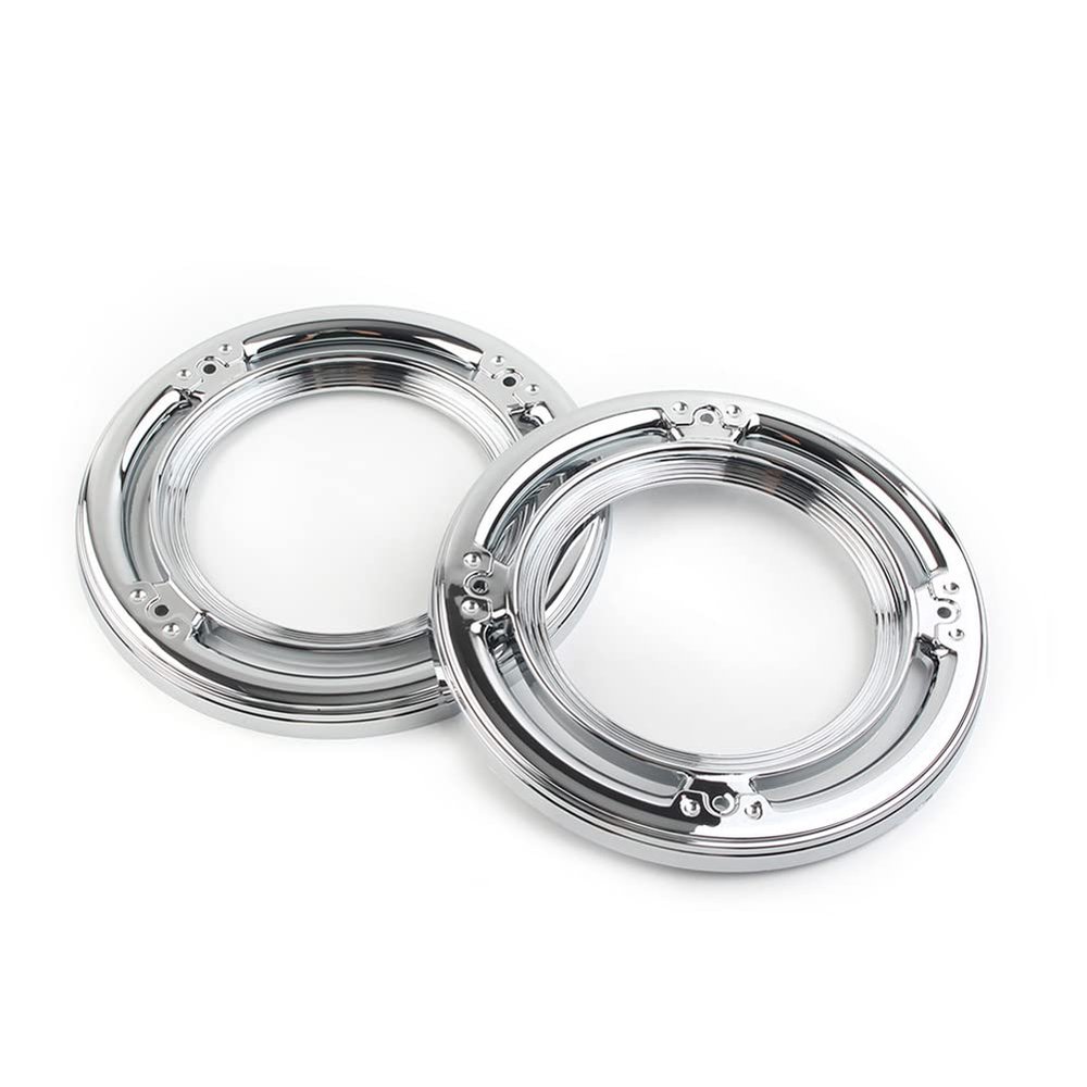 GZYF 1 Pair Motorcycle Chrome Rear Speaker Grill Cover, Flame Speaker Grill Accent Trim Cover for Harley Touring Electra Glide, Street Glides, Trikes, Road Glide