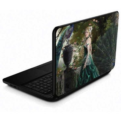 Skinit Decal Laptop Skin Compatible with 15.6 in 15-d038dx - Originally Designed Woman with Peacocks by Nene Thomas Design