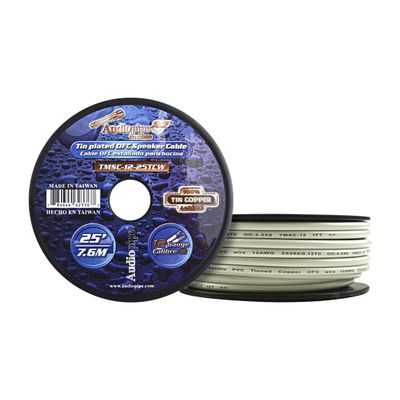 Audiopipe Marine Grade Speaker Cable Tinned OFC Copper Duplex / 2 Conductors (12 AWG 25 Feet)