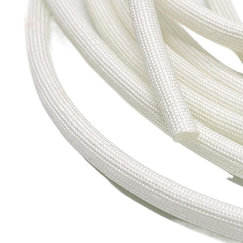 1/3/5M White Cable 600C High Temperature Braided Soft Fiber Tubing Insulation Cable Sleeving Fiberglass Tube 1-50mm Diameter (Color : 3 Meter, Size : 2.5mm)