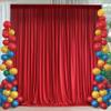 10ft x 10ft Wrinkle Free Red Backdrop Curtains for Parties, 2 Panels 5x10ft Polyester Photo Backdrop Drapes for Weddings Birthday Party Christmas Photography Background Cloth view 1