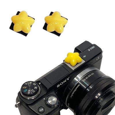 ZOSTLAND Unique SLR Camera Hot Shoe Boot Cover Cap,King Shoe Protector,Compatible with Sony Fuji Canon Nikon Pentax Leical Gift (2PCS Star)