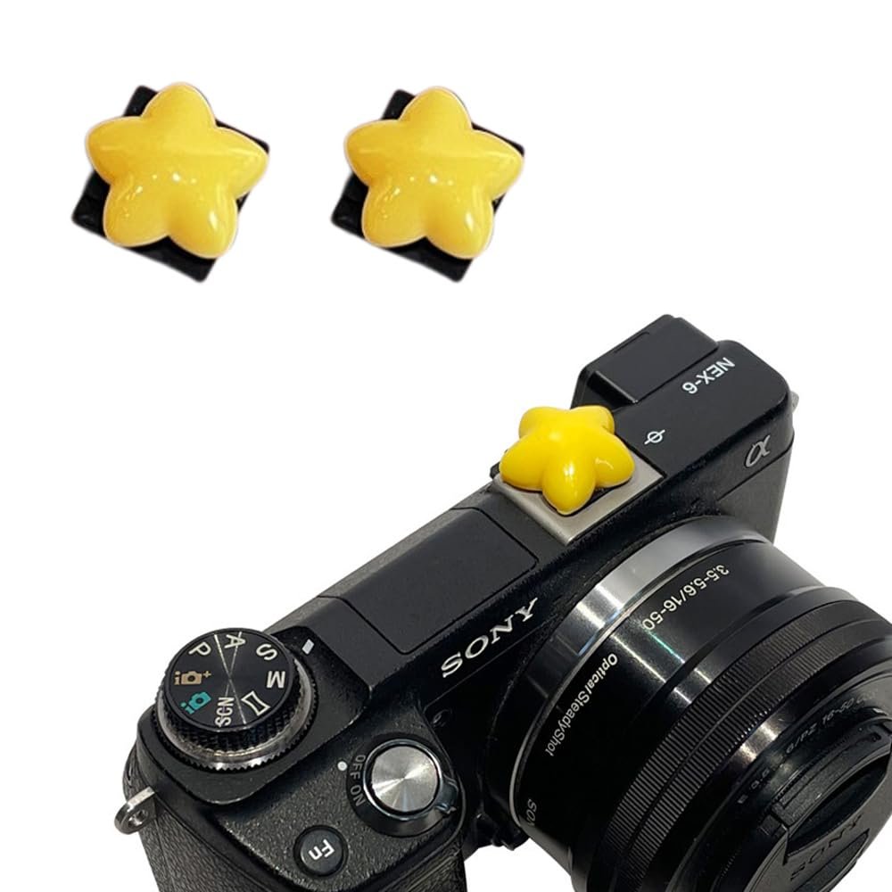 ZOSTLAND Unique SLR Camera Hot Shoe Boot Cover Cap,King Shoe Protector,Compatible with Sony Fuji Canon Nikon Pentax Leical Gift (2PCS Star)