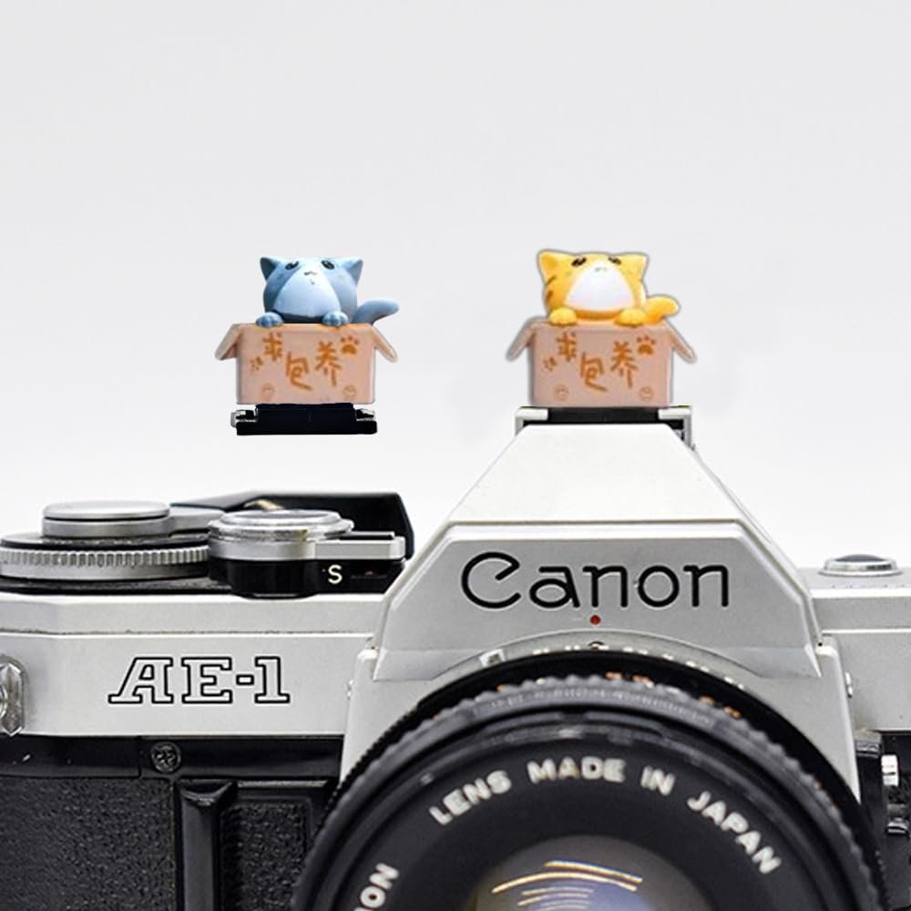 ZOSTLAND Adorable SLR Camera Hot Shoe Boot Cover Cap,Box Shoe Protector,Compatible with Sony Fuji Canon Nikon Pentax Leical. (2pcs Cat)