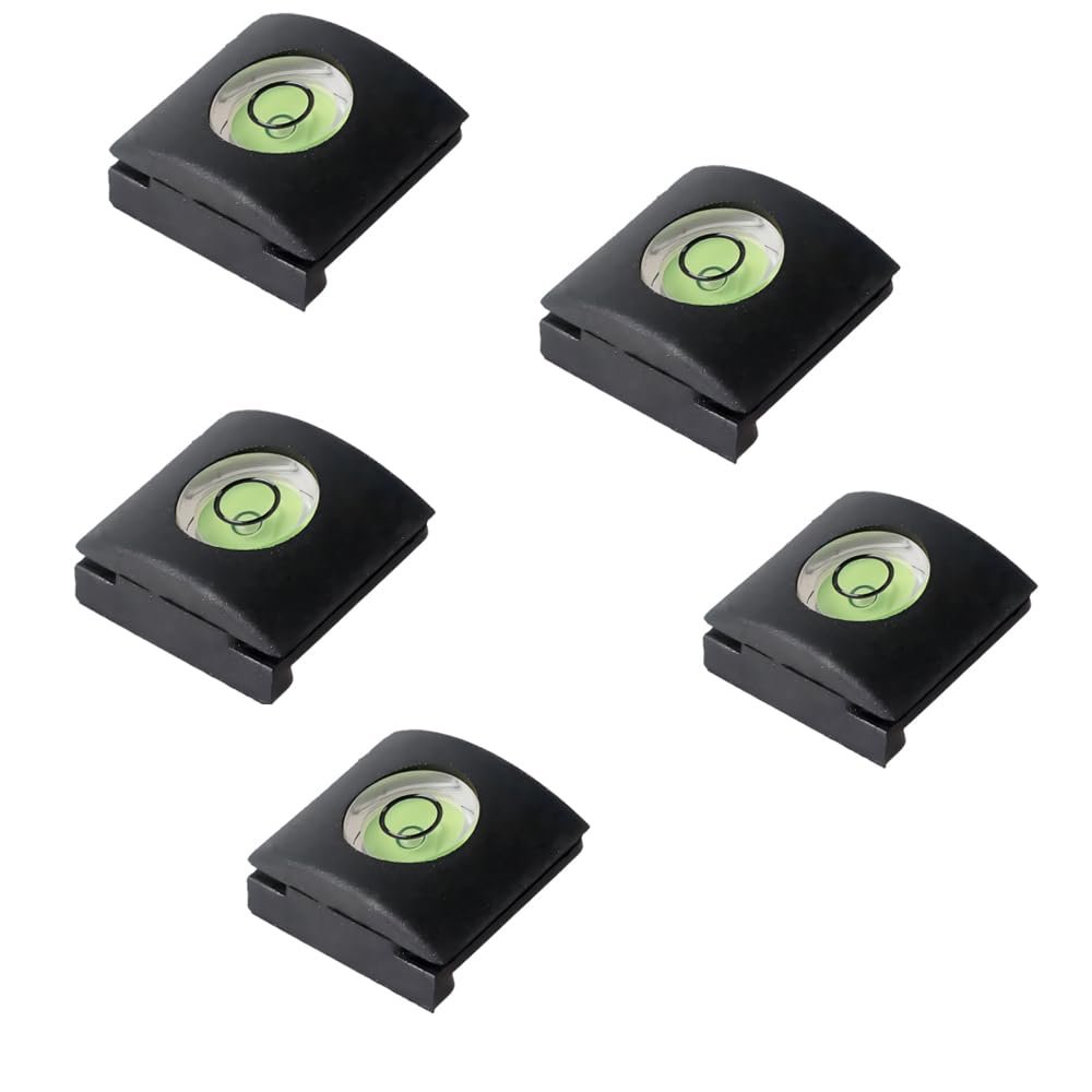 ZOSTLAND Practical SLR Camera Hot Shoe Boot Cover Cap, Bubble Level Shoe Protector,Compatible with Sony Fuji Canon Nikon Pentax Leical. (5pcs Level)