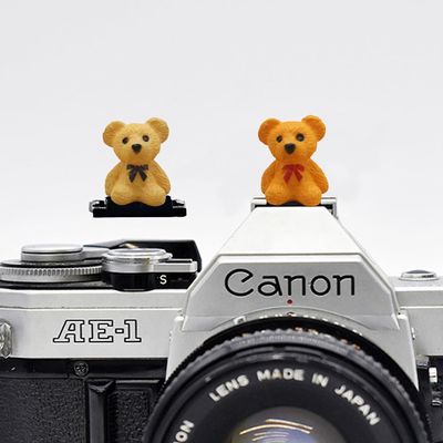 ZOSTLAND Lovely SLR Camera Hot Shoe Boot Cover Cap, Brown Bear Shoe Protector,Compatible with Sony Fuji Canon Nikon Pentax Leical. (2pcs Bear)