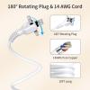 NTONPOWER 10FT Extension Cord 2 Prong, 2 Prong to 3 Prong Outlet Adapter, 1875W 2 Prong Power Strip with 4 USB Ports(2 USB C),Wall Mount Flat Plug Extension Cord Old House view 2