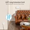 NTONPOWER 10FT Extension Cord 2 Prong, 2 Prong to 3 Prong Outlet Adapter, 1875W 2 Prong Power Strip with 4 USB Ports(2 USB C),Wall Mount Flat Plug Extension Cord Old House view 3