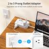 NTONPOWER 2 Prong Power Strip, 1875W/15A 2 Prong to 3 Prong Outlet Adapter, Power Strip with 4 USB Ports(2 USB C), 5 FT Rotating Flat Plug Extension Cord for Old House, Wall Mount view 2