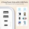 NTONPOWER Extension Cord 15 FT, 1875W Two Prong to Three Prong Outlet Adapter, Power Strip, Rotating Plug 2 Prong Extension Cord with 4 USB Ports(2 USB C), for Old House view 4