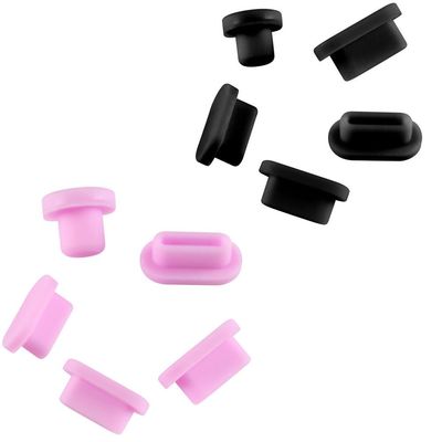 10 PCS Silicone Anti Dust Port Plug Cover Set Compatible for MacBook Air 15 13 M2 M1 A2941 A2681 A2337 A1932, MacBook Pro 13 A2141 A2338 A2289 A2251 A2159 A1989 & MacBook Pro 16 A2141  Pink & Black