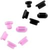 10 PCS Silicone Anti Dust Port Plug Cover Set Compatible for MacBook Air 15 13 M2 M1 A2941 A2681 A2337 A1932, MacBook Pro 13 A2141 A2338 A2289 A2251 A2159 A1989 & MacBook Pro 16 A2141  Pink & Black view 1
