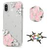 STENES Sparkle Case Compatible with Samsung Galaxy Z Fold 2 5G Case - Stylish - 3D Handmade Bling Flower Floral Rhinestone Crystal Diamond Design Girls Women Cover - Pink view 2