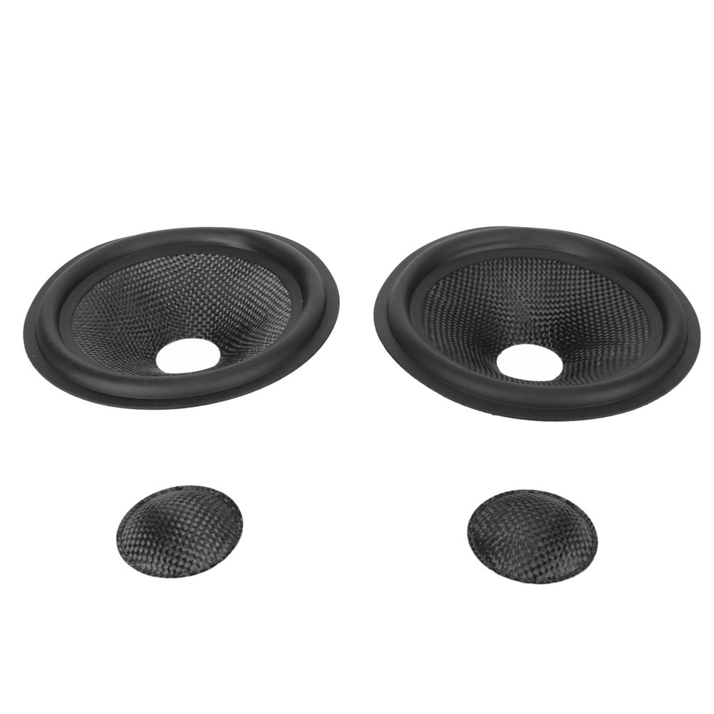 5in Paper Speaker Cone, 2pcs Subwoofer Cones Drum Paper, Speaker Cone with Rubber Surround, 1in Inner Diameter, 5in Outside Diameter, with 2 Paper Covers