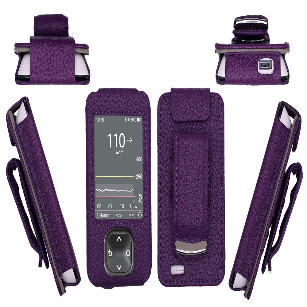 Premium Holster (with Belt Clip/Lanyard) for Dexcom G7 (Purple)
