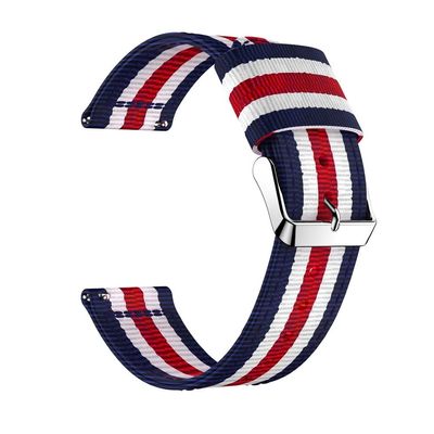 ANZOAT For Garmin Vivoactive 3 Strap 20mm Nylon Watch Band For Garmin Accessoires Forerunner 245/645 Vivomove HR Venu Music Bracelet (Color : Bluewhitered5, Size : For Venu SQ)