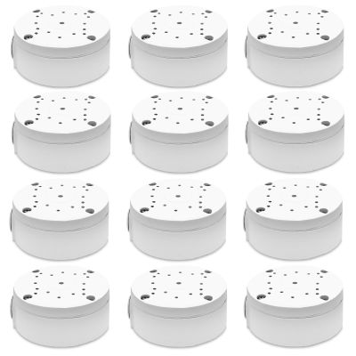 Only Compatible with Bullet Cameras - 12 Pack Security Camera Junction Box Waterproof Mount Bracket Hide Cable Aluminum Electric Enclosure Cover for CCTV
