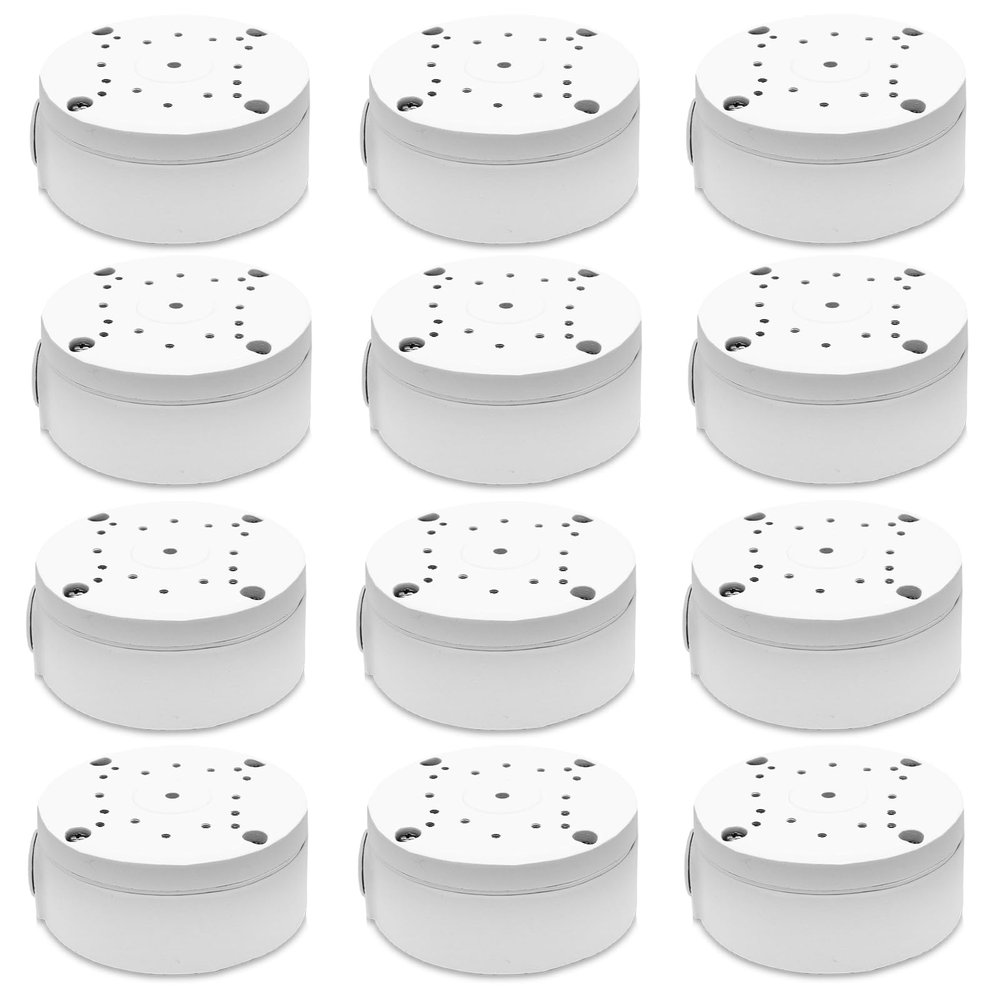 Only Compatible with Bullet Cameras - 12 Pack Security Camera Junction Box Waterproof Mount Bracket Hide Cable Aluminum Electric Enclosure Cover for CCTV