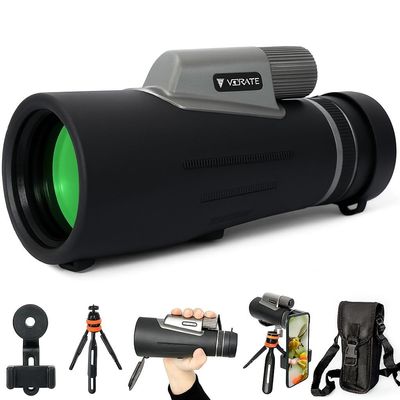12x56 HD Monocular Telescope for Adults High Power, Wide Field, Low Light Vision Waterproof, Compact & Portable for Bird Watching, Stargazing, Travel Phone Adapter & Tripod Included