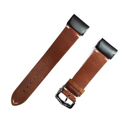 DJDLFA Fenix 6 Oil Wax Leather Fastener Wristband 22mm Quick Fit Watch Band Strap for Garmin Fenix 5/5 Plus/Forerunner935/Instinct (Color : Dark brown, Size : For Fenix 5)