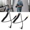 Acouto Camera Flash Cable 2pcs Universal 3.5mm to Male Flash PC Sync Cable Coiled Cord with Screw Lock Male Flash PC Sync Cable for Digital Cameras Approx. 30-80cm / 11.8-31.5in view 2