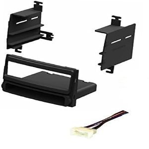 Single DIN Car Stereo Radio Install Dash Kit and Wire Harness Combo Made for 2007 2008 Hyundai Elantra (No Radio Delete Models)