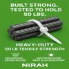 12 inch Zip Ties Clear White, 50 Lbs Tensile Strength, UV resistant, Self-locking, Multi-purpose Nylon Cable Ties, Wire Ties, Tie Wraps for Professionals, Office, Home, Cable Management by Nirah view 2