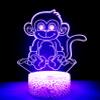Jinnwell 3D Monkey Night Light Lamp Illusion 16 Color Changing Table Desk Decoration Lamps Gift with Acrylic Flat ABS Base USB Cable Toy view 2