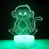 Jinnwell 3D Monkey Night Light Lamp Illusion 16 Color Changing Table Desk Decoration Lamps Gift with Acrylic Flat ABS Base USB Cable Toy view 3