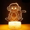 Jinnwell 3D Monkey Night Light Lamp Illusion 16 Color Changing Table Desk Decoration Lamps Gift with Acrylic Flat ABS Base USB Cable Toy view 4