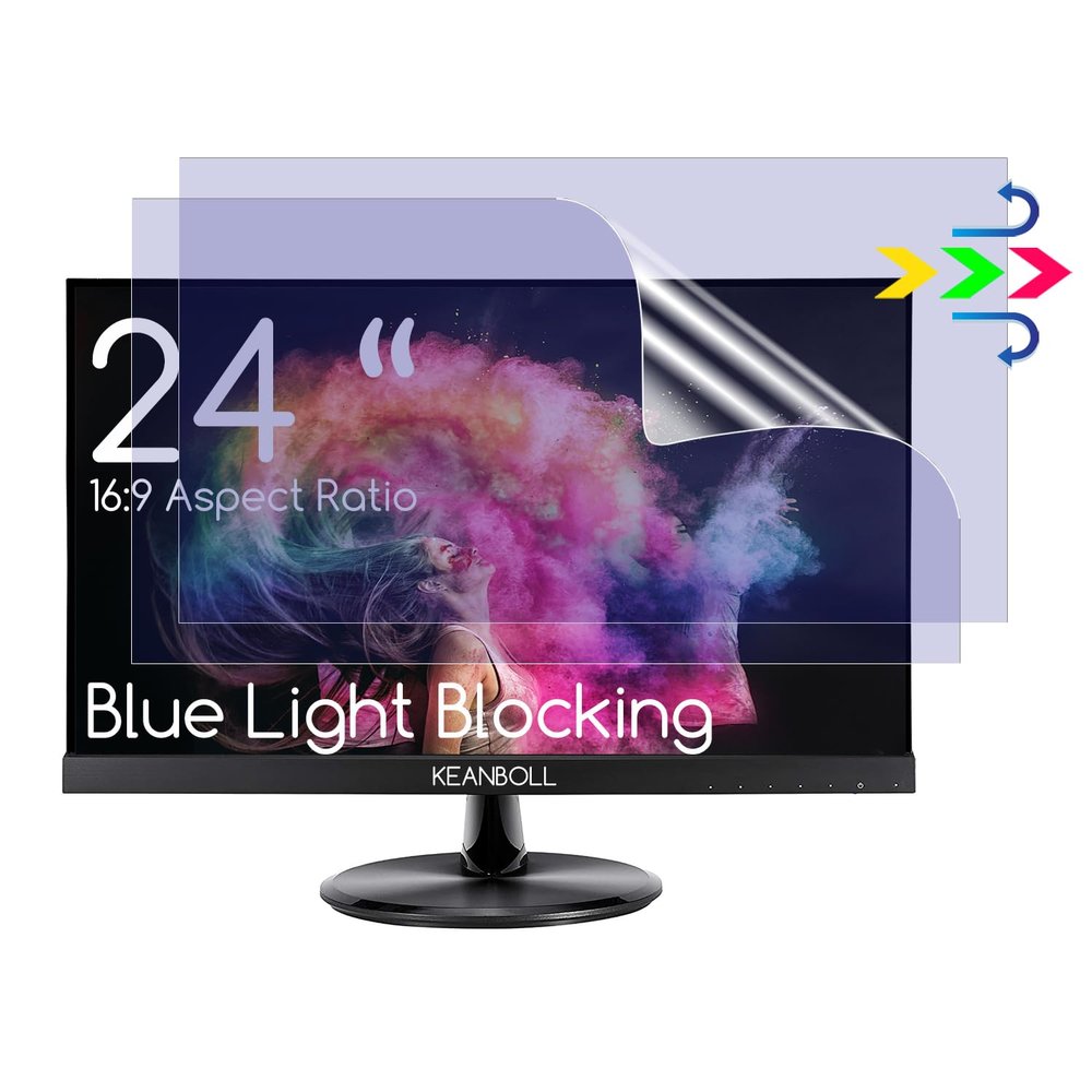 2 PCS 24" Anti Blue Light Screen Protector for Sceptre/LG/Dell/HP/Acer/ViewSonic/ASUS/Aoc/Samsung 24 Inch 16:9 Widescreen Desktop Monitor,Eye Protection & Anti Glare film
