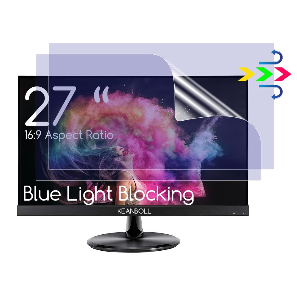 2 PCS 27" Anti Blue Light Screen Protector for Sceptre/LG/Dell/HP/Acer/ViewSonic/ASUS/Aoc/Samsung 27 Inch 16:9 Widescreen Desktop Monitor,Eye Protection & Anti Glare film
