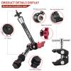 Lanxire 9 Inch Adjustable Magic Arm with Super Clamp and Cold Shoe Adapter - Compatible Photography Accessories - Max Load 4.4lb/2kg view 2