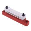 beler Red 12V RV Boat Single Row 6 Post Busbar Ground Rail Power Distribution Block with Cover view 2