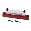 beler Red 12V RV Boat Single Row 6 Post Busbar Ground Rail Power Distribution Block with Cover view 3