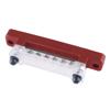 beler Red 12V RV Boat Single Row 6 Post Busbar Ground Rail Power Distribution Block with Cover view 4