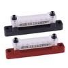 beler Red & Black 12V RV Boat Single Row 6 Post Busbar Ground Rail Power Distribution Block with Cover view 2