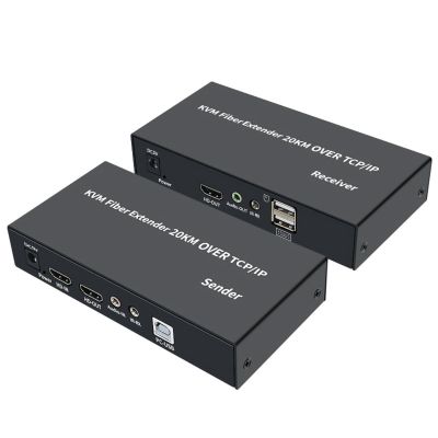 HD KVM Fiber Extender Video Resolution Up to 1080P@60Hz HD to Fiber Converter Transmission Distance Up to 20km Support USB Mouse Keyboard