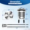 DaierTek 12V Momentary Push Button Switch 12mm Small Metal Waterproof Pushbutton Switch Silver Normally Open (ON) Off 2 Pin SPST for Automotive Car Marine Boat -6Pcs view 2