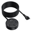 NTONPOWER 2 Prong Extension Cord 9.8ft, 1625W/15A 2 Prong Power Strip, 3 Outlets & 2 USB A & 2 USB C, 2 Prong to 3 Prong Outlet Adapter, Rotating Plug, Wall Mount, Ideal for Older House Office Desktop view 1