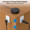 NTONPOWER 2 Prong Extension Cord 9.8ft, 1625W/15A 2 Prong Power Strip, 3 Outlets & 2 USB A & 2 USB C, 2 Prong to 3 Prong Outlet Adapter, Rotating Plug, Wall Mount, Ideal for Older House Office Desktop view 3
