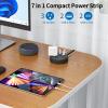 NTONPOWER 2 Prong Extension Cord 9.8ft, 1625W/15A 2 Prong Power Strip, 3 Outlets & 2 USB A & 2 USB C, 2 Prong to 3 Prong Outlet Adapter, Rotating Plug, Wall Mount, Ideal for Older House Office Desktop view 4