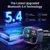 Syncwire Bluetooth 5.4 FM Transmitter Car Adapter 48W(PD 36W & 12W) [Light Switch] [Hi-Fi Deep Bass] [Fast Charging] Wireless Radio Music Adapter LED Display Hands-Free Calling Support USB Drive view 2