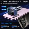 Syncwire Bluetooth 5.4 FM Transmitter Car Adapter 48W(PD 36W & 12W) [Light Switch] [Hi-Fi Deep Bass] [Fast Charging] Wireless Radio Music Adapter LED Display Hands-Free Calling Support USB Drive view 3