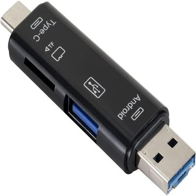 5 in 1 Micro SD Card Reader Adapter Type C Micro USB SD Memory Card Reader Compatible with MacBook Laptop USB 3.0 SD/TF OTG Card Reader