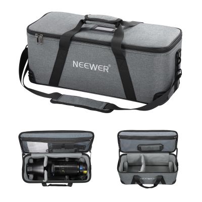NEEWER Carrying Bag with Shoulder Strap, Handle, Movable Foam Padded for Studio Light CB300C CB200C FS300C FS230C FS150C CB300B CB200B FS230B FS150B CB100C CB60B RGB CB60 Q300 Q4, Travel Case, PB6