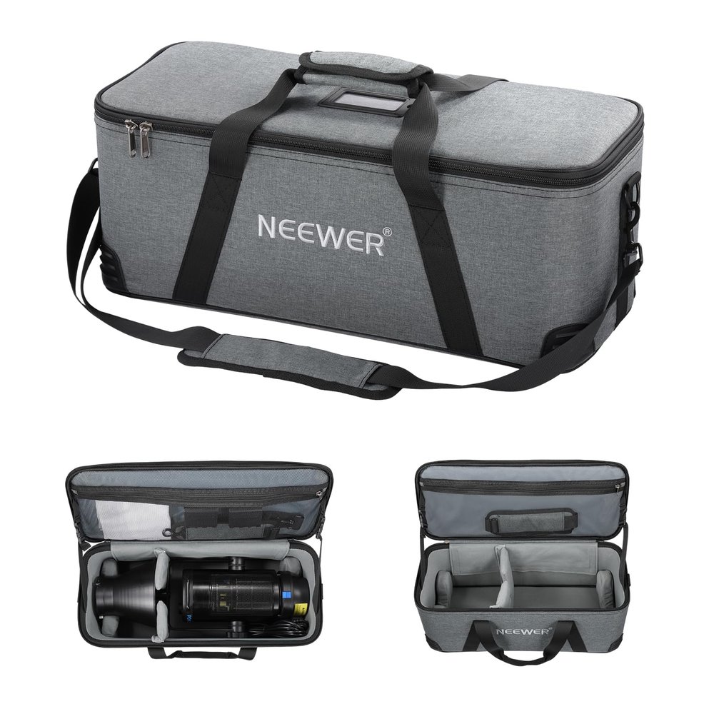 NEEWER Carrying Bag with Shoulder Strap, Handle, Movable Foam Padded for Studio Light CB300C CB200C FS300C FS230C FS150C CB300B CB200B FS230B FS150B CB100C CB60B RGB CB60 Q300 Q4, Travel Case, PB6