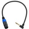 Poyiccot Speakon Female to 1/4 Speaker Cable, 90 Degree Right Angle Speakon to 1/4 Inch TS Speaker Cable for 22AWG Gauge Audio Plug Amplifier Connection dj Heavy Duty Cord Wire with Twist Lock,1.5ft view 1