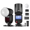 NEEWER Z1-N TTL Round Head Flash Speedlite for Nikon with Magnetic Dome Diffuser, 76Ws 2.4G 1/8000s HSS Speedlight, 10 Levels LED Modeling Lamp, 2600mAh Battery, 480 Full Power Shots, 1.5s Recycling view 1